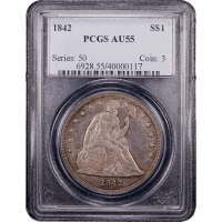 1842 Seated Liberty Dollar ($1) Obverse Slab Image