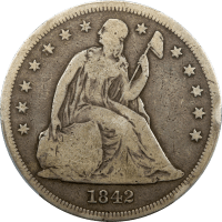1842 Seated Liberty Dollar ($1) Obverse Image
