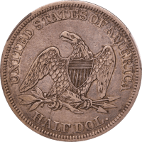 1842 Seated Liberty Half Dollar (50c) Small Date, Rev of 1842 Reverse Image