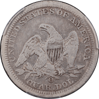 1843-O Seated Liberty Quarter (25c) Large O Reverse Image