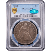 1843 Seated Liberty Dollar ($1) Obverse Slab Image