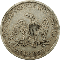 1843 Seated Liberty Half Dollar (50c) REVERSE Image