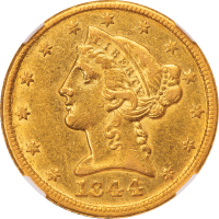 1844-C Liberty Gold Half Eagle ($5) Obverse Image