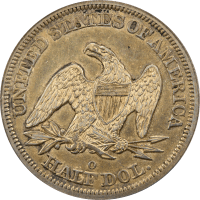 1844-O Seated Liberty Half Dollar (50c) Doubled Date REVERSE Image
