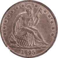 1845 Seated Liberty Half Dollar (50c) Obverse Image