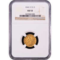 1846-D/D Liberty Gold Quarter Eagle ($2.50) Winter 7-L Obverse Slab Image