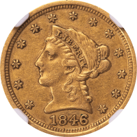 1846-D/D Liberty Gold Quarter Eagle ($2.50) Winter 7-L Obverse Image