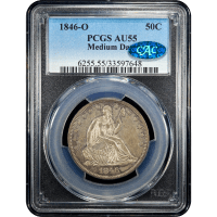 1846-O Seated Liberty Half Dollar (50c) Medium Date SLAB Image