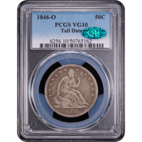 1846-O Seated Liberty Half Dollar (50c) Tall Date Obverse Slab Image