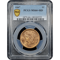 1847 Braided Hair Large Cent (1c) SLAB Image