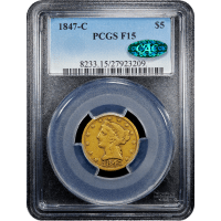 1847-C Liberty Gold Half Eagle ($5) Obverse Slab Image