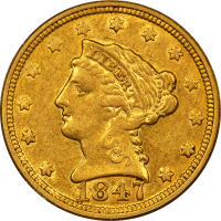 1847-O Liberty Gold Quarter Eagle ($2.50) Obverse Image