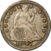 1847 Seated Liberty Dime (10c) OBVERSE Image