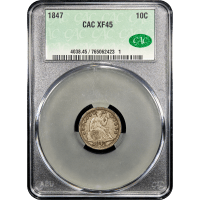 1847 Seated Liberty Dime (10c) Obverse Slab Image