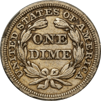 1847 Seated Liberty Dime (10c) REVERSE Image