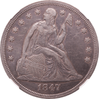 1847 Seated Liberty Dollar ($1) Obverse Image