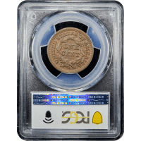 1849 Braided Hair Large Cent (1c) Reverse Slab Image