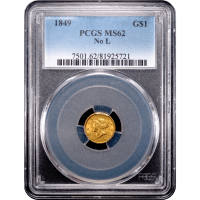 1849 Gold Dollar ($1) No L Obverse Slab Image