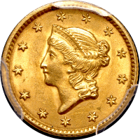 1849 Gold Dollar ($1) No L Obverse Image