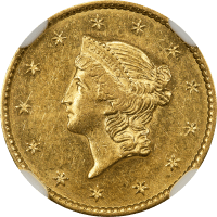 1849 Gold Dollar ($1) Open Wreath OBVERSE Image