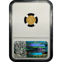 1849 Gold Dollar ($1) Open Wreath Reverse Slab Image