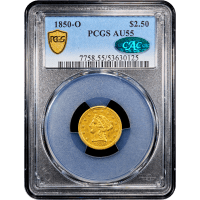 1850-O Liberty Gold Quarter Eagle ($2.50) Obverse Slab Image