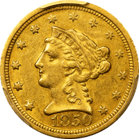 1850-O Liberty Gold Quarter Eagle ($2.50) Obverse Image