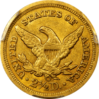 1850-O Liberty Gold Quarter Eagle ($2.50) Reverse Image