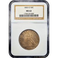 1850-O Seated Liberty Half Dollar (50c) Obverse Slab Image