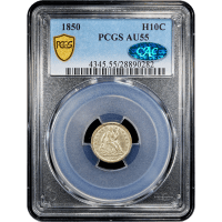 1850 Seated Liberty Half Dime (H10C) Obverse Slab Image