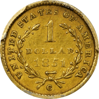 1851-C Gold Dollar ($1) Reverse Image