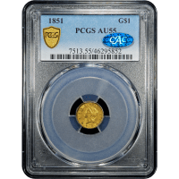 1851 Gold Dollar ($1) Obverse Slab Image