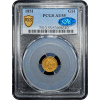 1851 Gold Dollar ($1) Obverse Slab Image