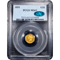 1851 Gold Dollar ($1) Obverse Slab Image