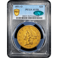 1851-O Liberty Gold Double Eagle ($20) Obverse Slab Image