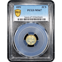 1851 Three Cent Silver (3CS) Obverse Slab Image