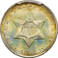 1851 Three Cent Silver (3CS) Obverse Image