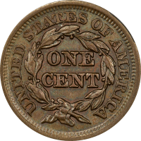 1851/81 Braided Hair Large Cent (1c) Reverse Image