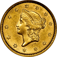 1852 Gold Dollar ($1) OBVERSE Image