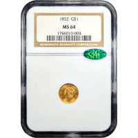 1852 Gold Dollar ($1) Obverse Slab Image