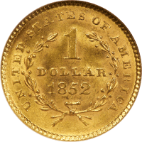 1852 Gold Dollar ($1) Reverse Image