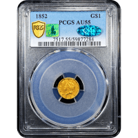 1852 Gold Dollar ($1) Obverse Slab Image