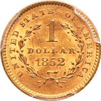 1852 Gold Dollar ($1) Reverse Image