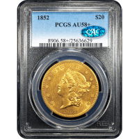 1852 Liberty Gold Double Eagle ($20) Obverse Slab Image
