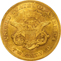 1852 Liberty Gold Double Eagle ($20) Reverse Image