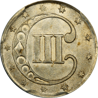 1852 Three Cent Silver (3CS) REVERSE Image