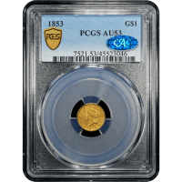 1853 Gold Dollar ($1) Obverse Slab Image