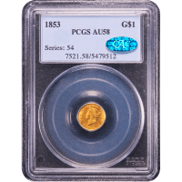1853 Gold Dollar ($1) Obverse Slab Image