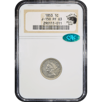 1853 Pattern Cent (1c) J-150 Obverse Slab Image