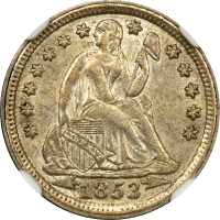 1853 Seated Liberty Dime (10c) Arrows Obverse Image